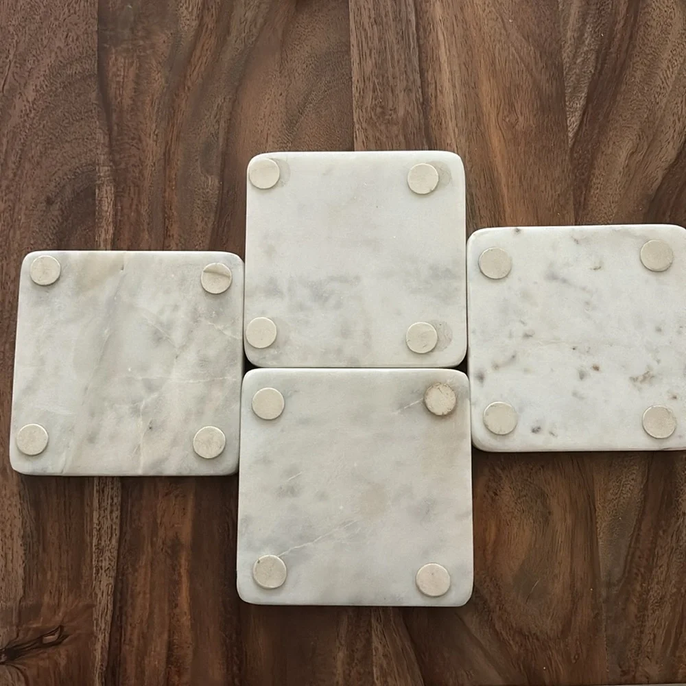 Square White Marble Coasters